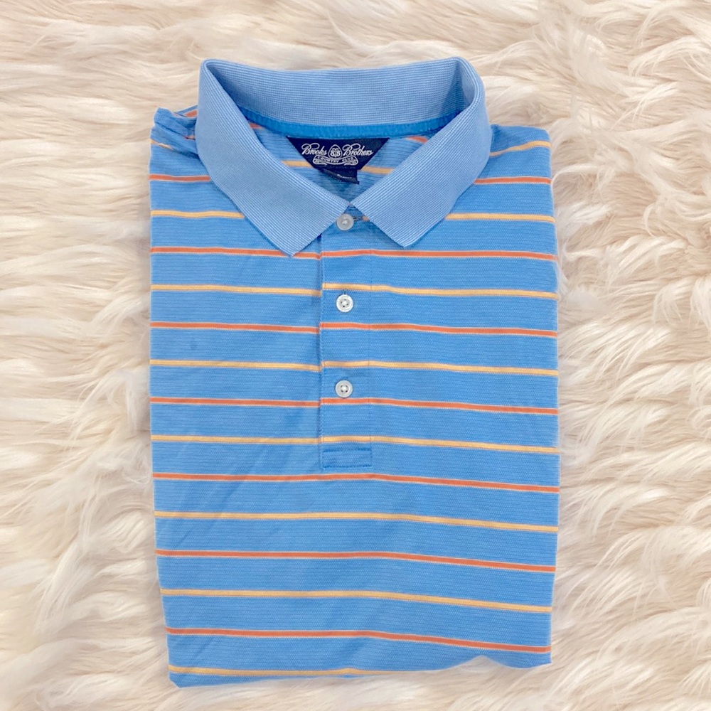 Brooks Brothers mens performance knit collard shirt large